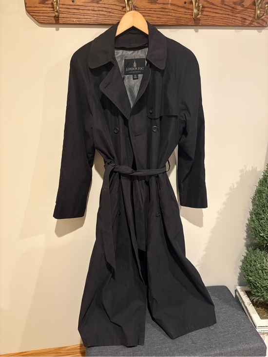 London Fog Jackets & Blazers - London Fog Black Double-Breasted Trench with Belt Limited Edition